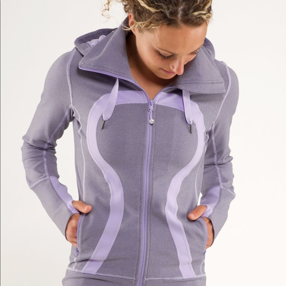 US 8 Lululemon Stride Jacket Lilac Heathered Coal